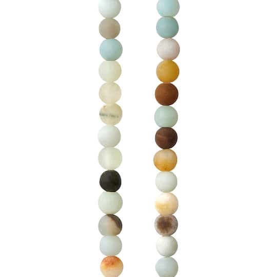 slide 1 of 3, Multicolor Matte Amazonite Round Beads By Bead Landing, 4 mm