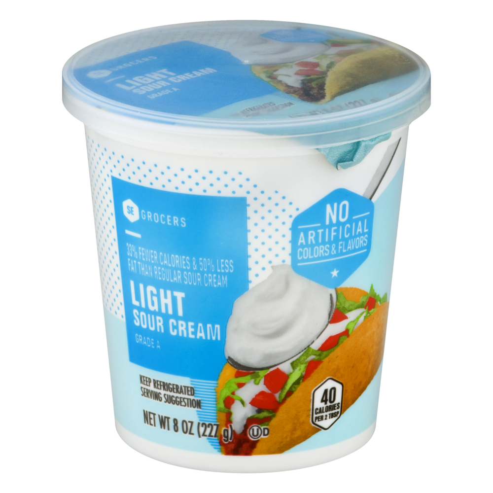 slide 1 of 1, SE Grocers Sour Cream Light, 8 oz