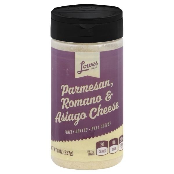 slide 1 of 1, Lowes Foods Parmesan Romano Asiago Cheese, 8 oz