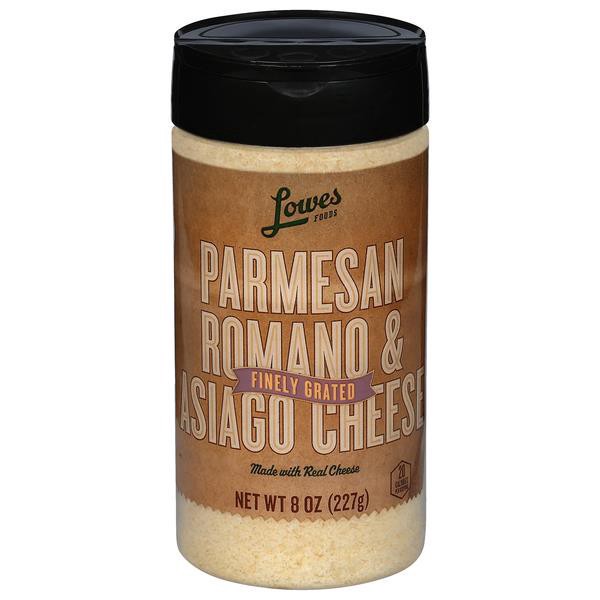 slide 1 of 1, Lowes Foods Parmesan Romano Asiago Cheese, 8 oz
