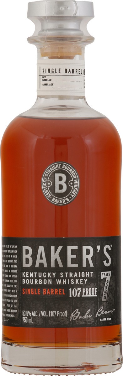 slide 8 of 9, Baker's 7 Year Old Kentucky Straight 107 Proof Bourbon Whiskey 750 ml, 750 ml