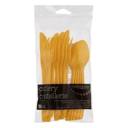 Creative Converting Celebrations Plastic Assorted Cutlery Schoolbus Yellow