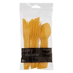 Creative Converting Celebrations Plastic Assorted Cutlery Schoolbus Yellow