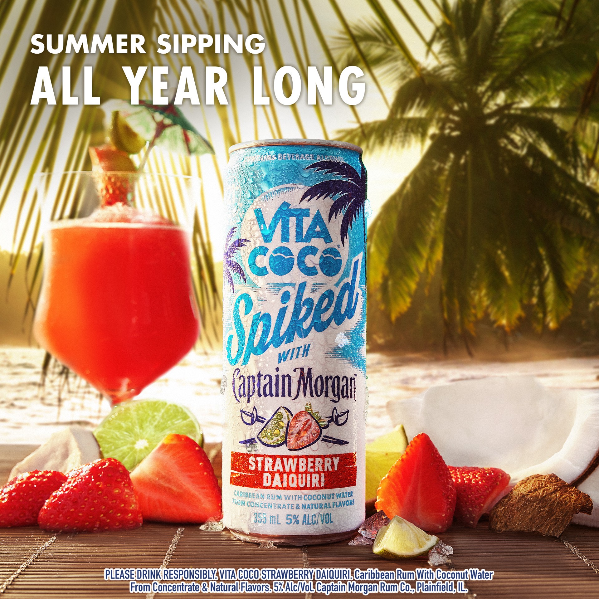 slide 7 of 7, Vita Coco Lime Mojito Captain Morgan Spicked, 48 fl oz