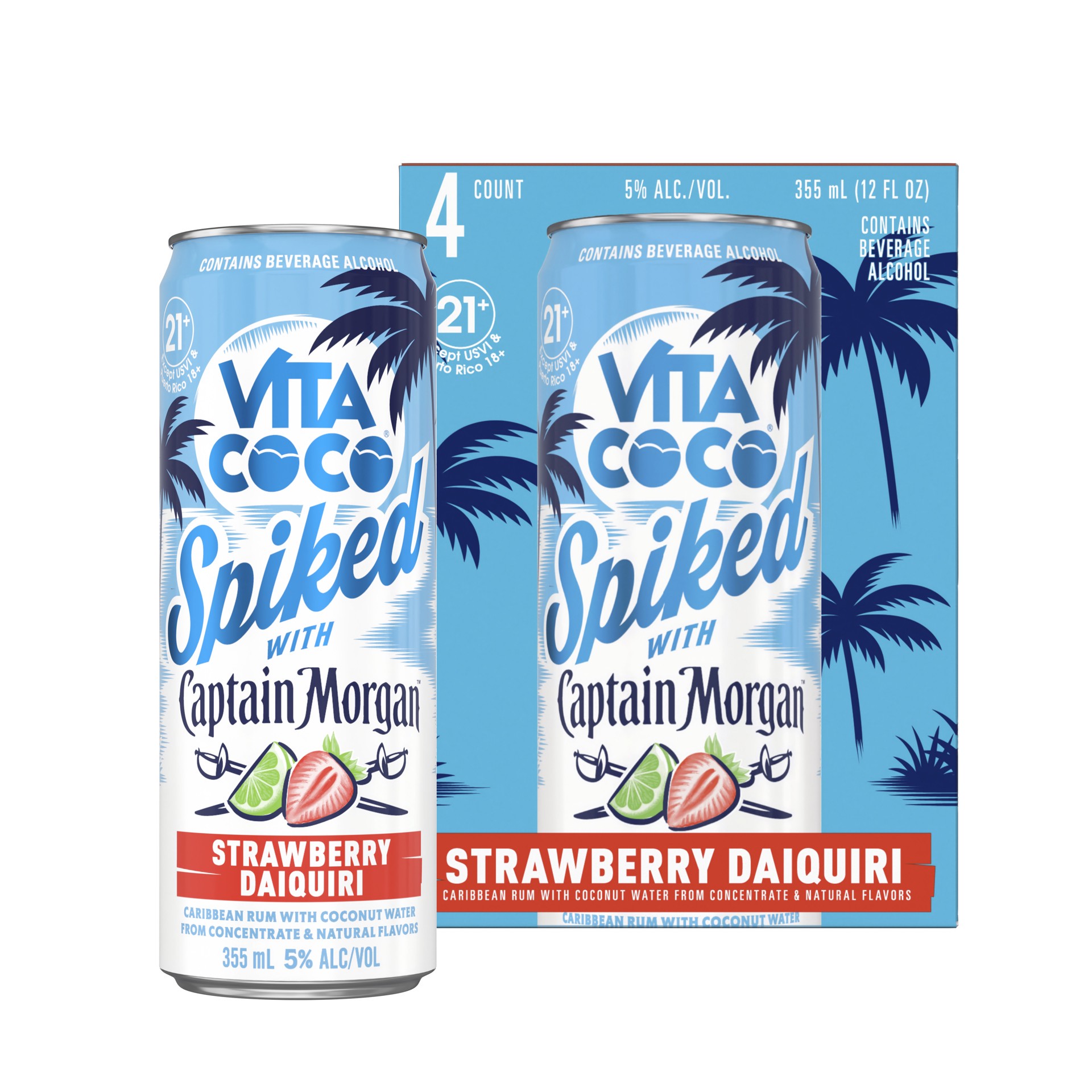 slide 2 of 7, Vita Coco Lime Mojito Captain Morgan Spicked, 48 fl oz