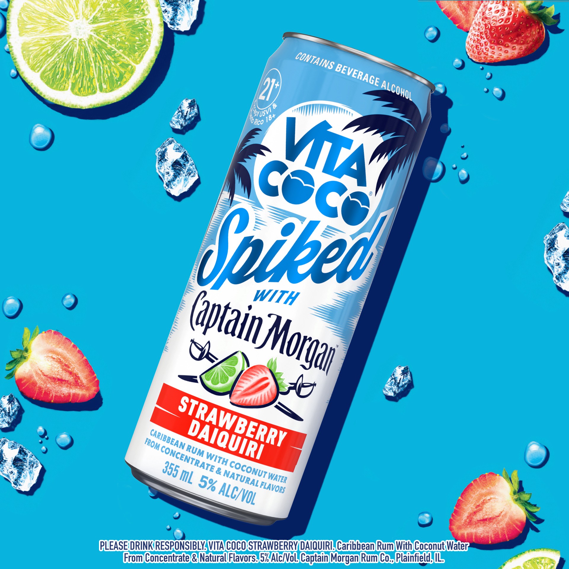 slide 5 of 7, Vita Coco Lime Mojito Captain Morgan Spicked, 48 fl oz