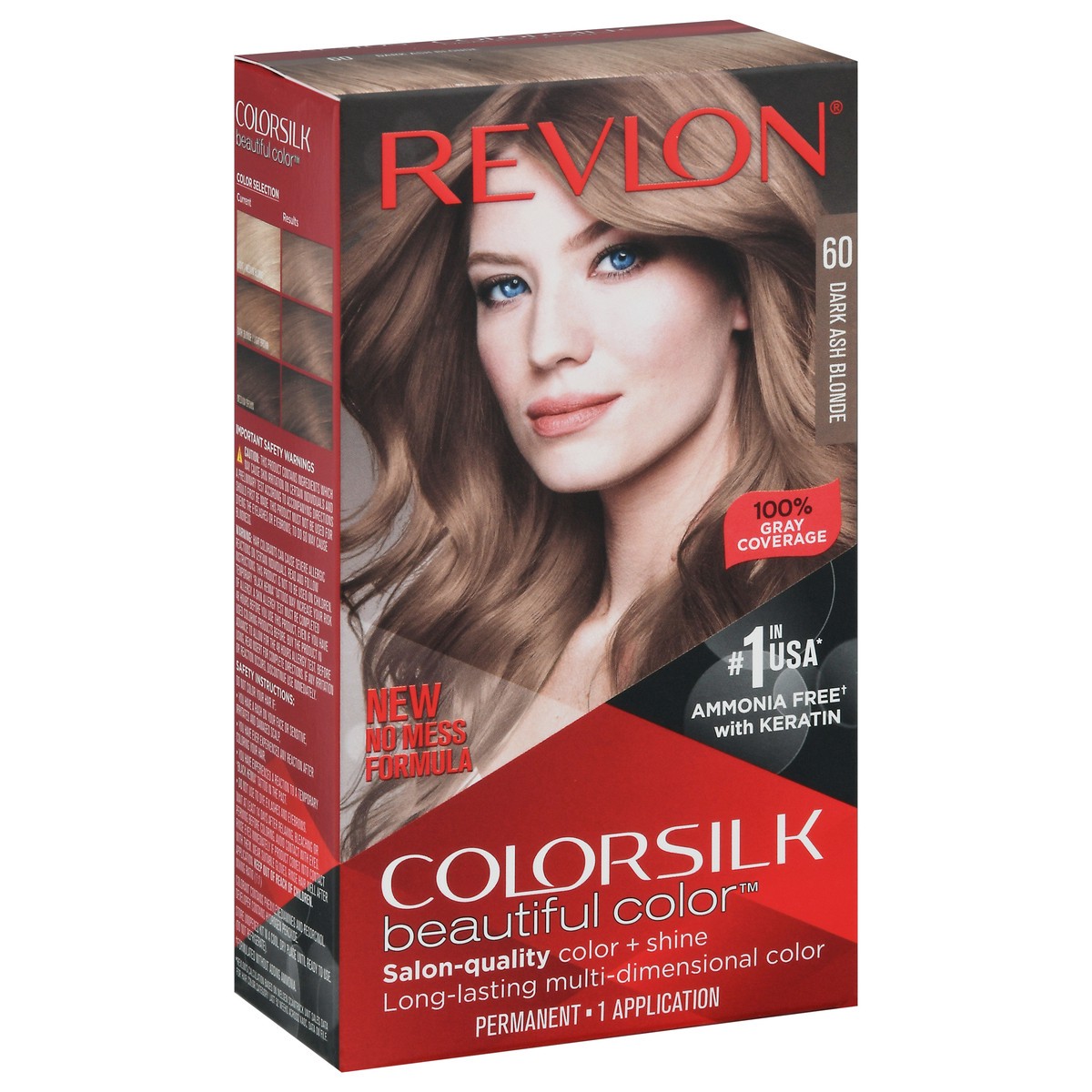 slide 8 of 9, Revlon Colorsilk 60 Dark Ash Blonde Vegan Keratin Permanent Hair Color 1 Each, 1 ct