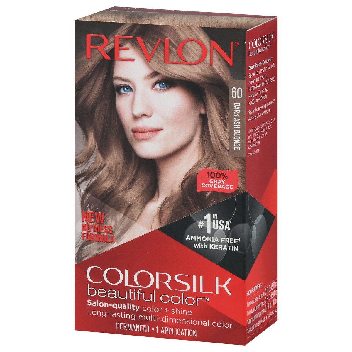 slide 6 of 9, Revlon Colorsilk 60 Dark Ash Blonde Vegan Keratin Permanent Hair Color 1 Each, 1 ct