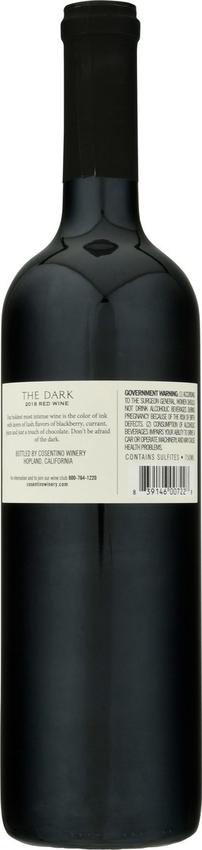 slide 4 of 10, Cosentino 2020 THE Dark, Red Wine, Lodi, 750ml, 750 ml