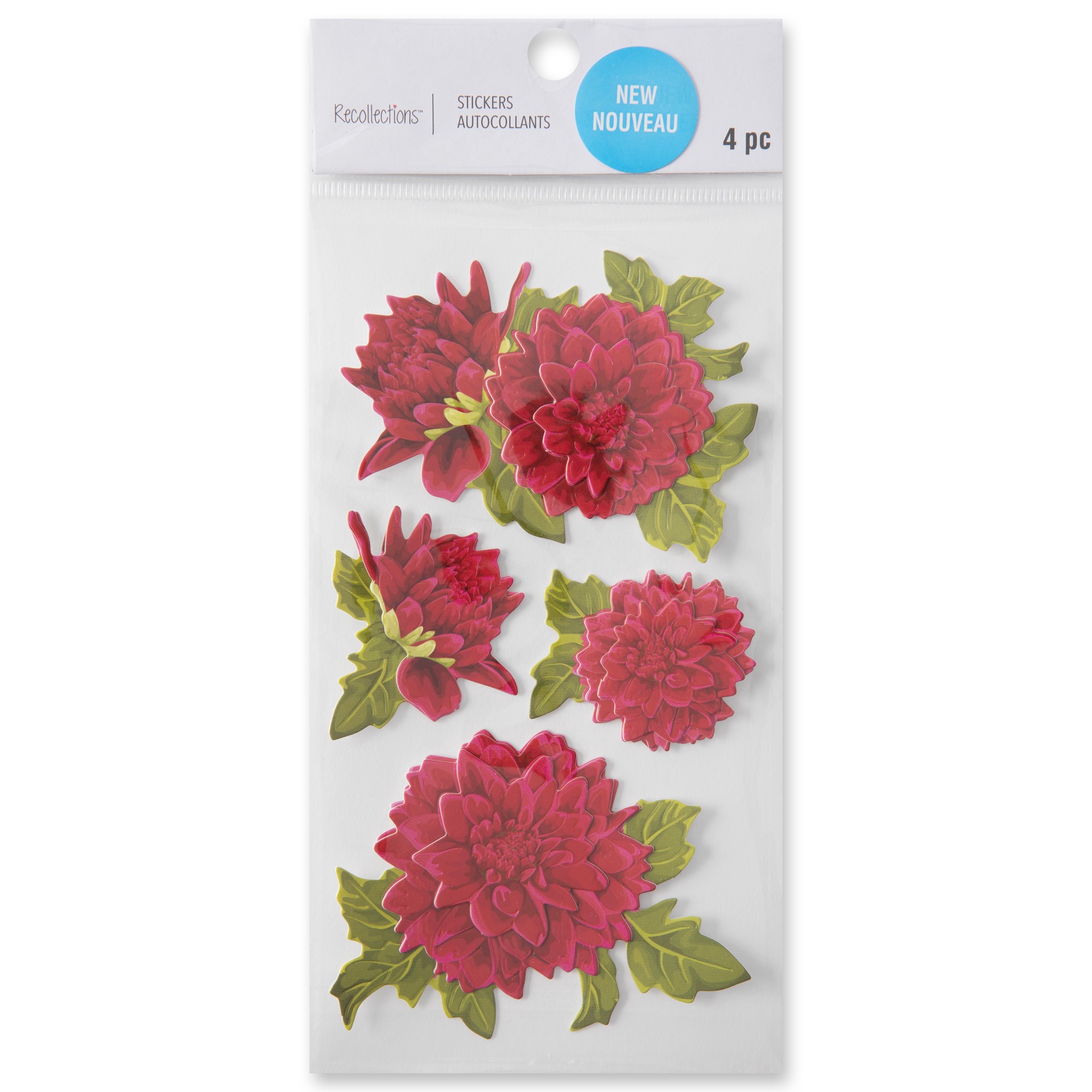 slide 2 of 4, Dahlia Stickers By Recollections, 3.75 in x 6.75 in