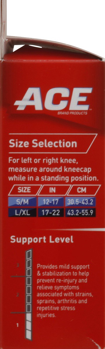 slide 2 of 4, ACE Brand Compression Knee Support, Large/Extra Large - White/Gray, 0.1154 lb