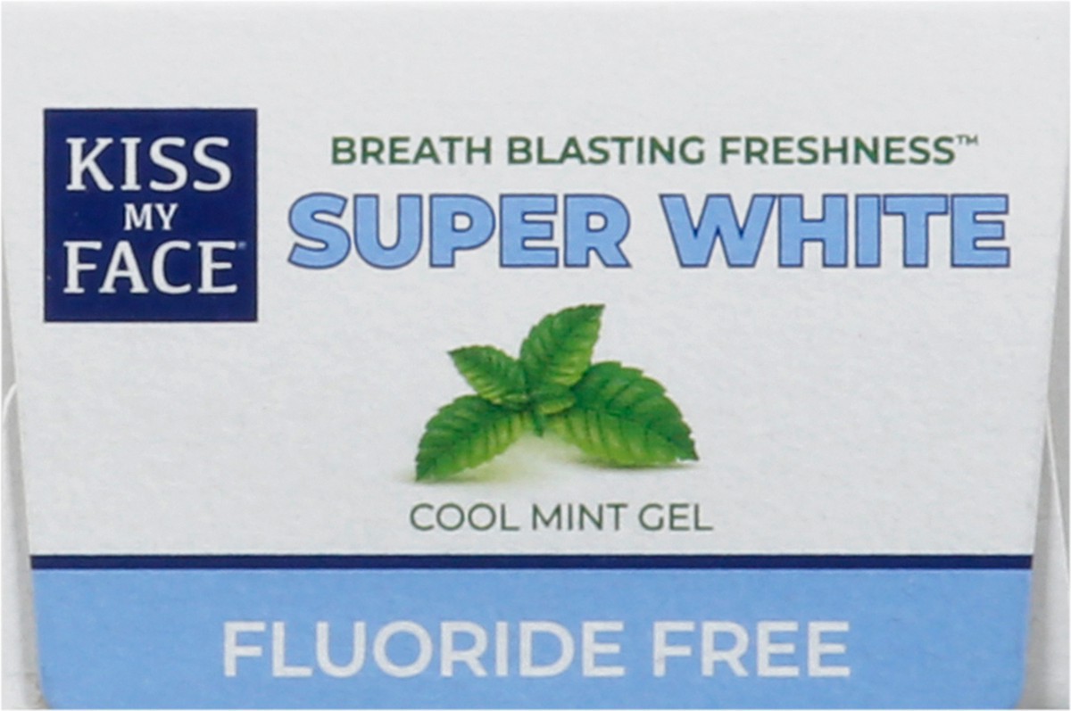 slide 9 of 9, Kiss My Face Super White Cool Mint Gel Fluoride Free Whitening Toothpaste 4.5 oz, 4.5 oz