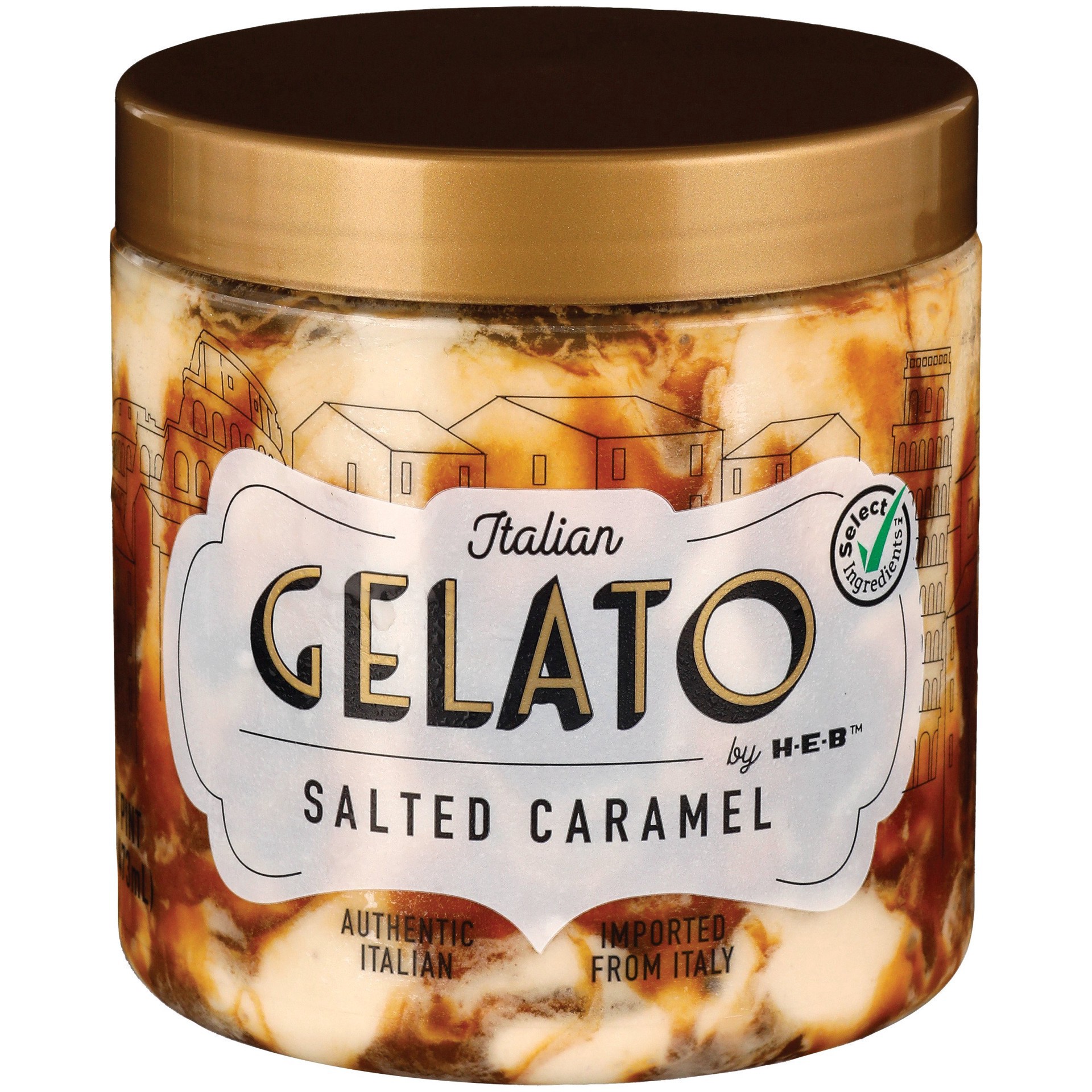 slide 1 of 1, Italian Gelato by H-E-B Salted Caramel Gelato, 16 oz