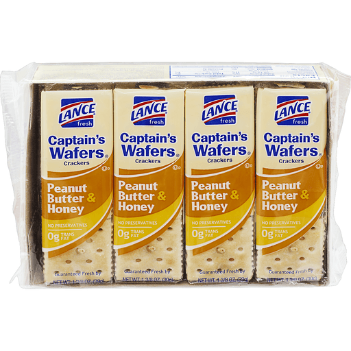 slide 2 of 10, Lance Captain's Wafers Peanut Butter & Honey Sandwich Crackers, 8 ct