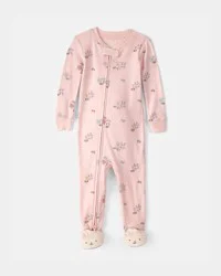 Carters Baby Girl Easter Bunny 100% Cotton Snug Fit 1-Piece Pajama Set - Pink Pink 24M