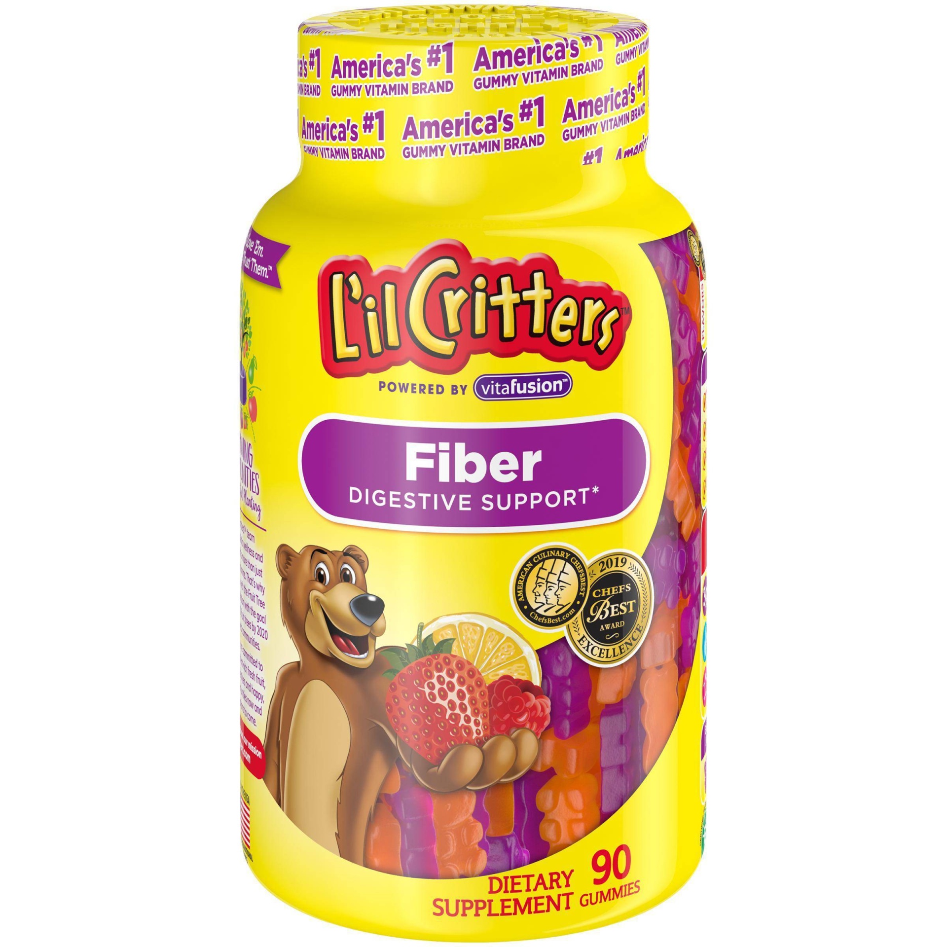 slide 1 of 3, L'il Critters Fiber Supplement Gummies, 90 ct
