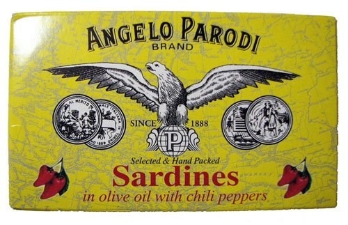 slide 1 of 1, Angelo Parodi Hot Sardines, 4.38 oz