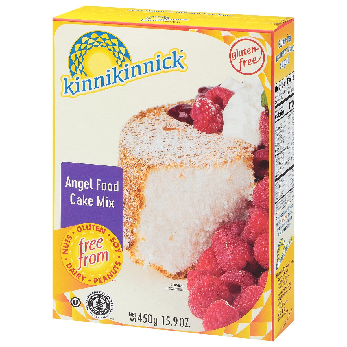 slide 3 of 9, Kinnikinnick Foods Gluten Free Angel Food Cake Mix 450 gr Box, 450 g