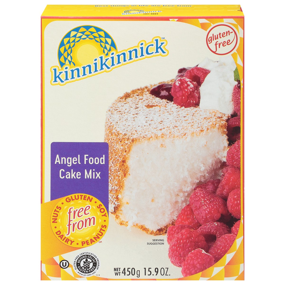 slide 1 of 9, Kinnikinnick Foods Gluten Free Angel Food Cake Mix 450 gr Box, 450 g