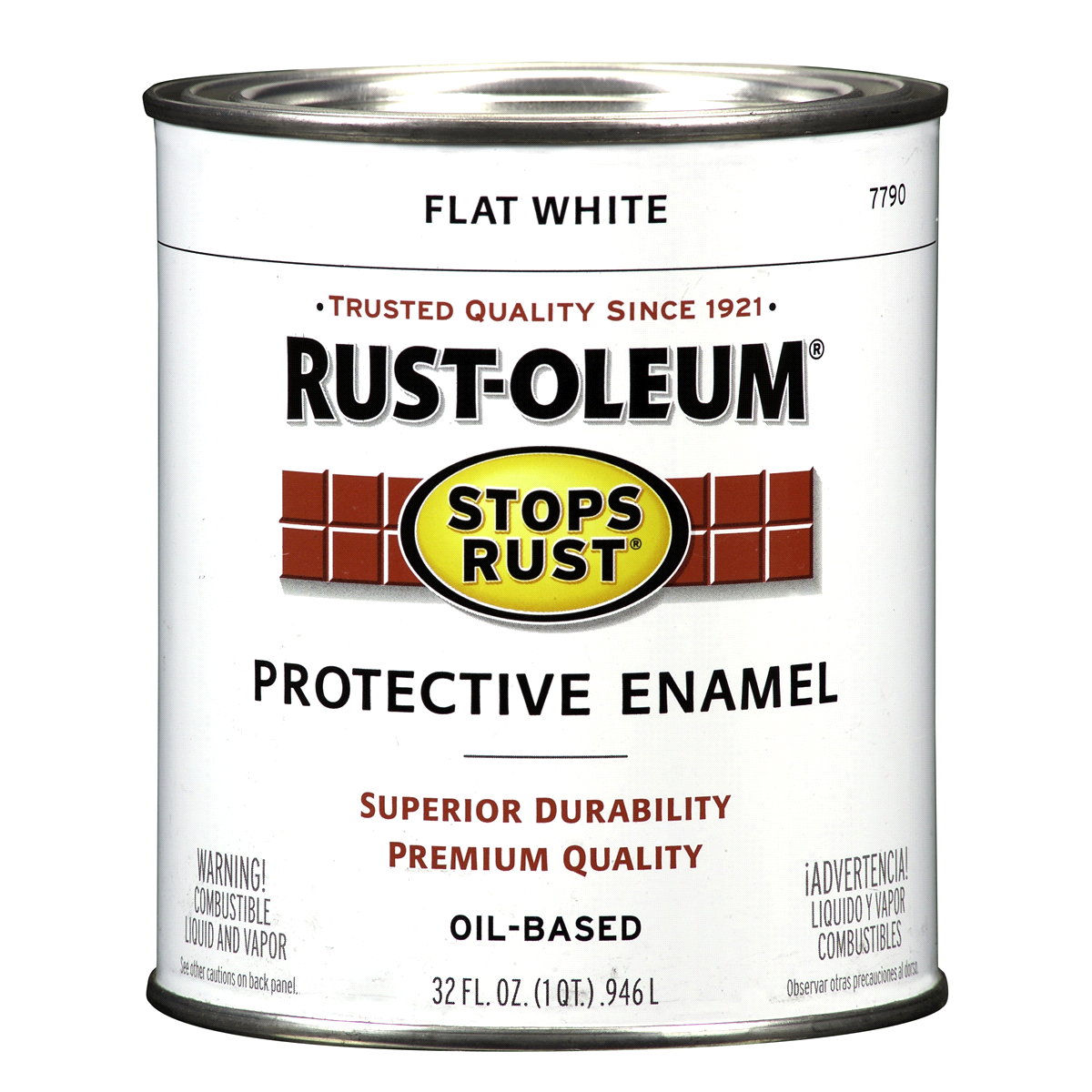 slide 1 of 5, Rust-Oleum Stops Rust Protective Enamel Paint - 7790502, Flat White, 32 fl oz