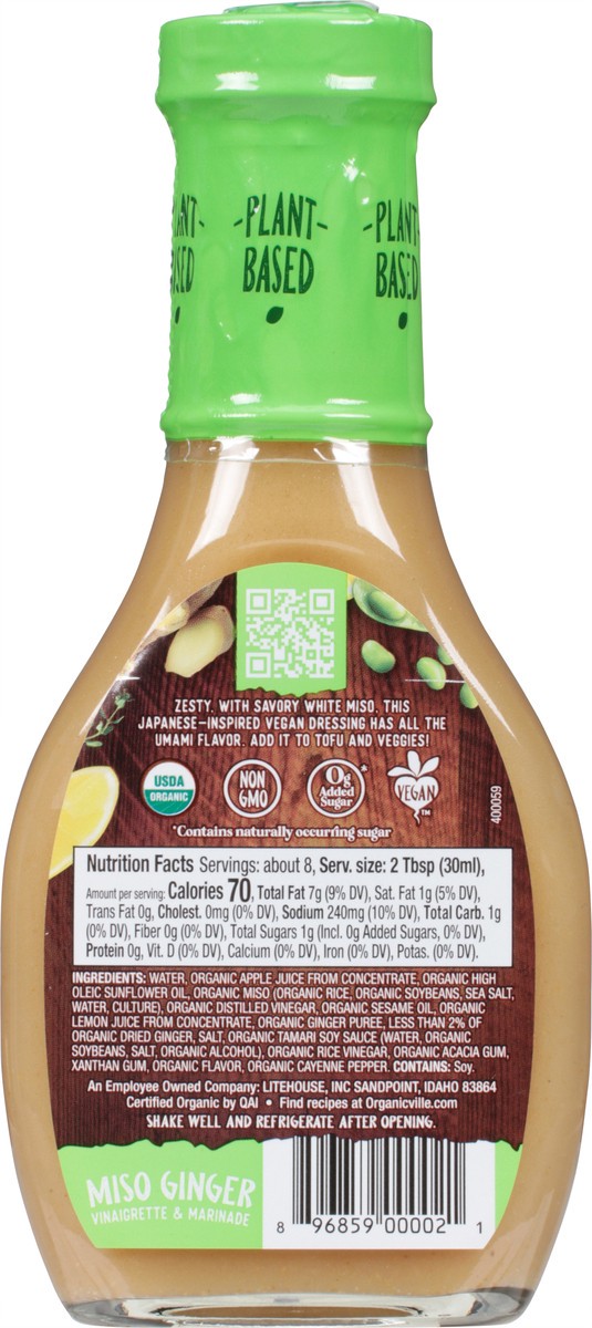 slide 3 of 13, Organicville Miso Ginger Vinaigrette & Marinade 8 fl oz, 8 fl oz