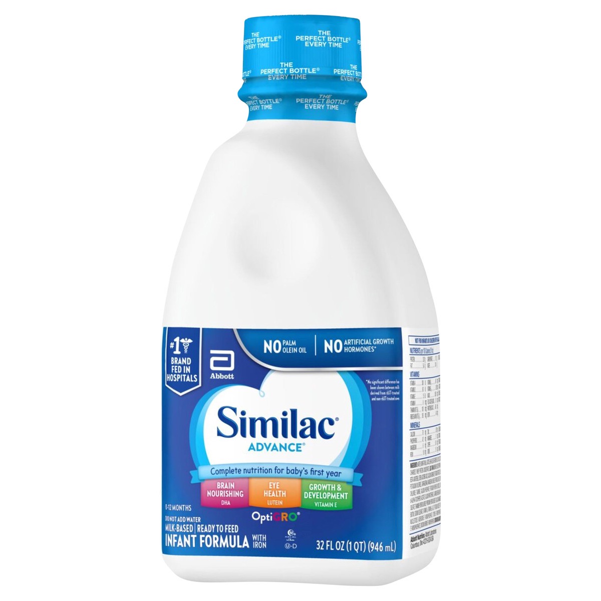 slide 3 of 5, Similac Advance 0-12 Months OptiGro Milk-Based Infant Formula with Iron 32 fl oz, 32 fl oz