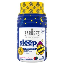 Zarbee's Naturals Zarbee’s Kid’s Sleep Gummies with Melatonin, Drug-Free, Non-Habit Forming, Natural Berry, 34ct