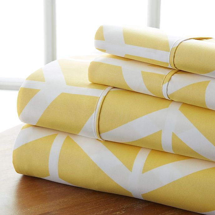 slide 2 of 2, Home Collection Arrow Full Sheet Set - Yellow, 1 ct