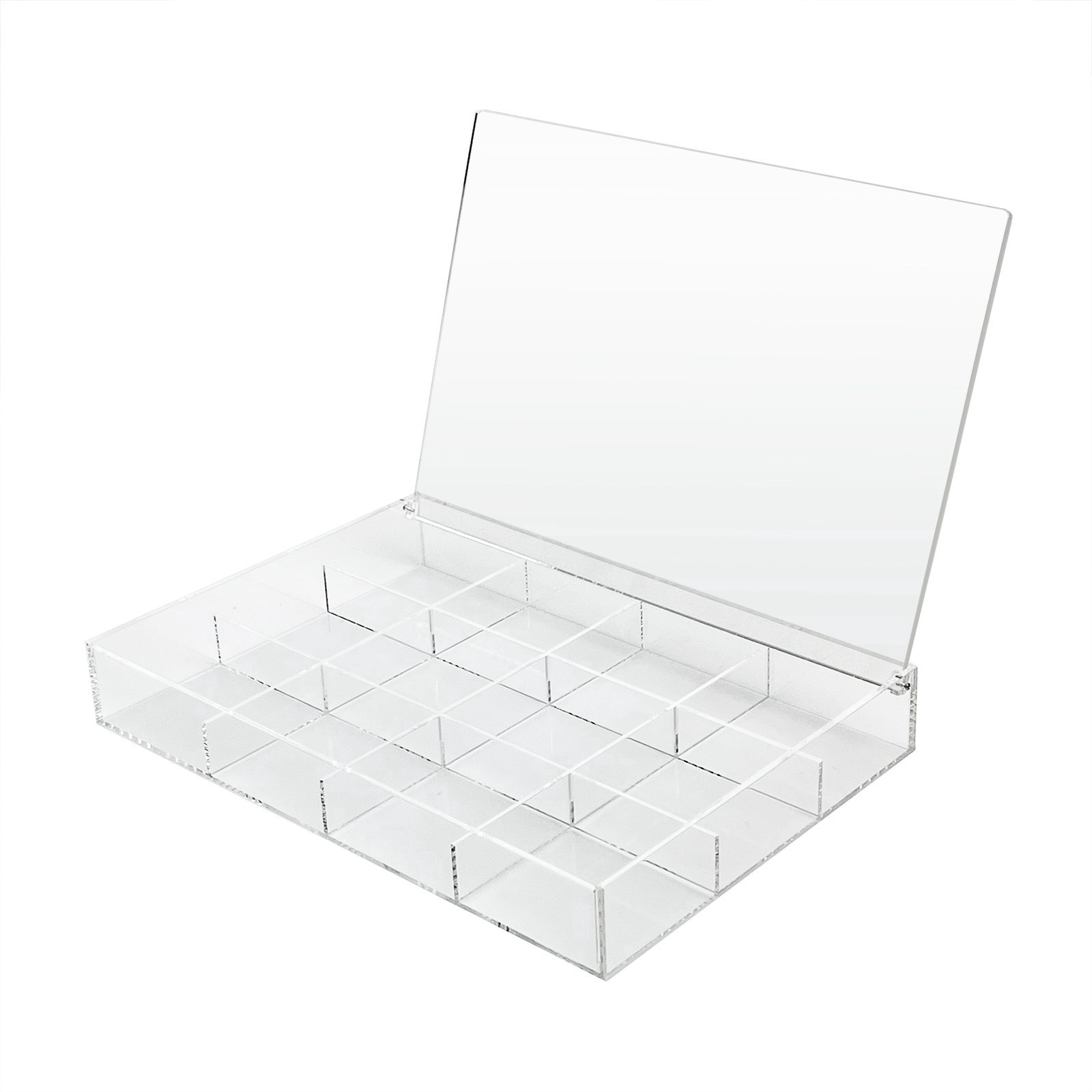 slide 2 of 4, 13.6" Clear 12-Compartment Divided Tray With Lid By Bead Landing, 14 in x 9 in x 2 in