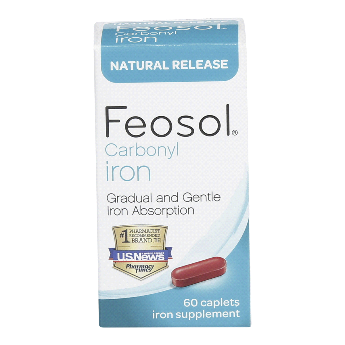 slide 1 of 1, Feosol Carbonyl Iron Supplement Caplets, 60 ct