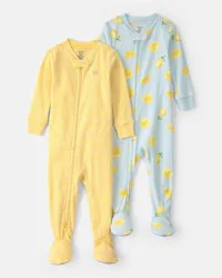Baby 2-Pack Lemon Snug Fit 1-Piece Pajama Set - Yellow/Blue Multi 18M
