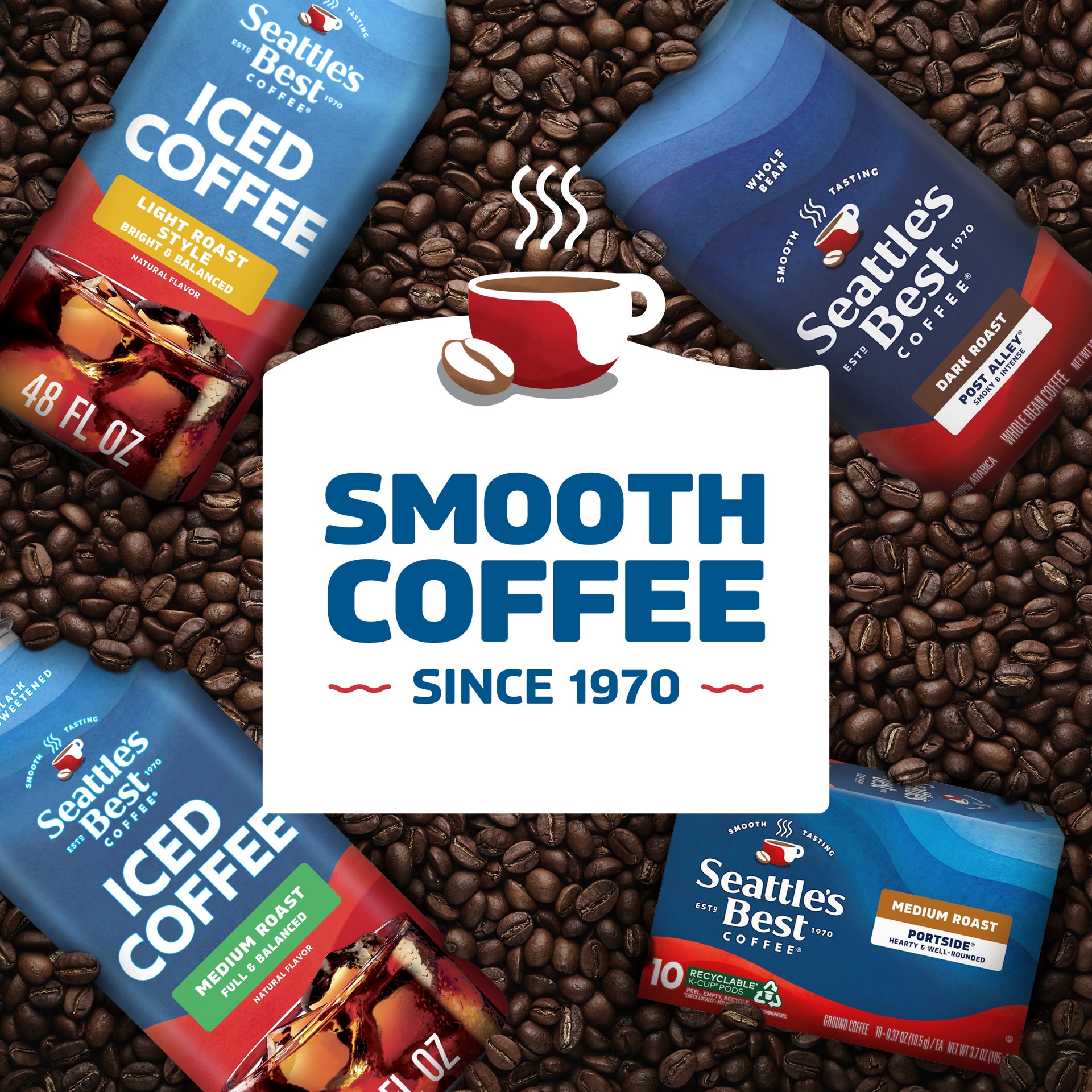 slide 5 of 7, Seattle's Best Coffee Seattle’s Best Coffee Black Unsweetened Medium Roast Iced Coffee 48oz, 48 fl oz