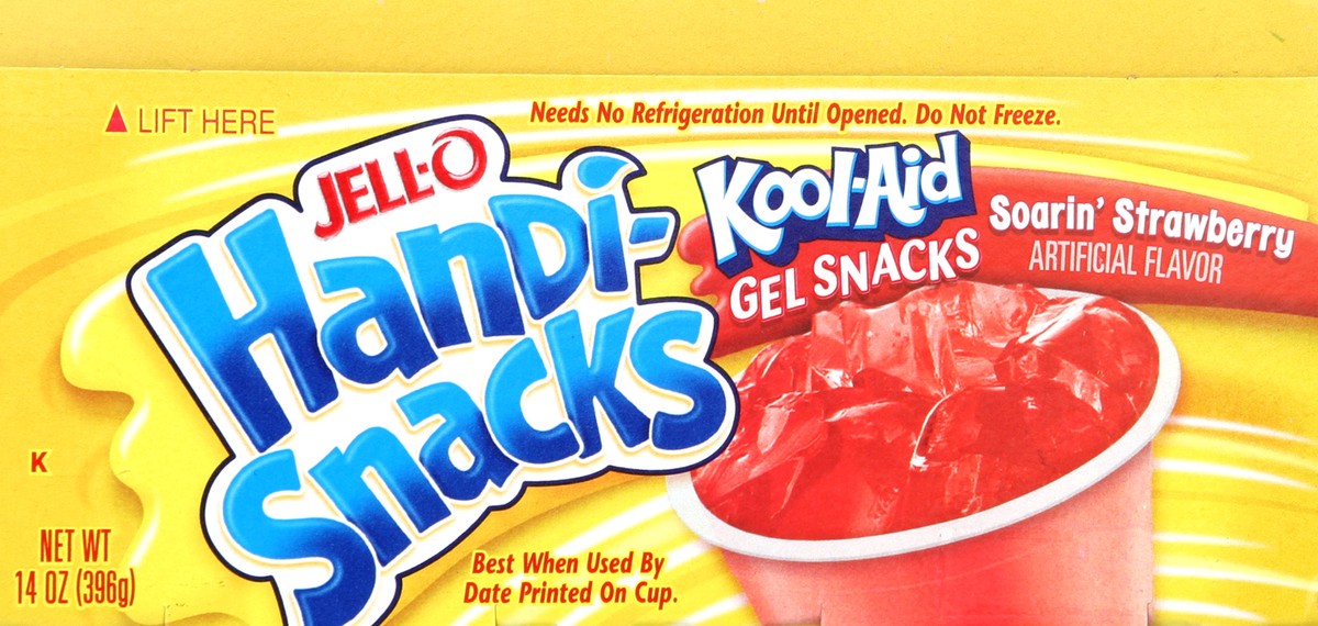 slide 2 of 7, Jell-O Gel Snacks, Kool-Aid, Soarin' Strawberry, 4 ct; 14 oz