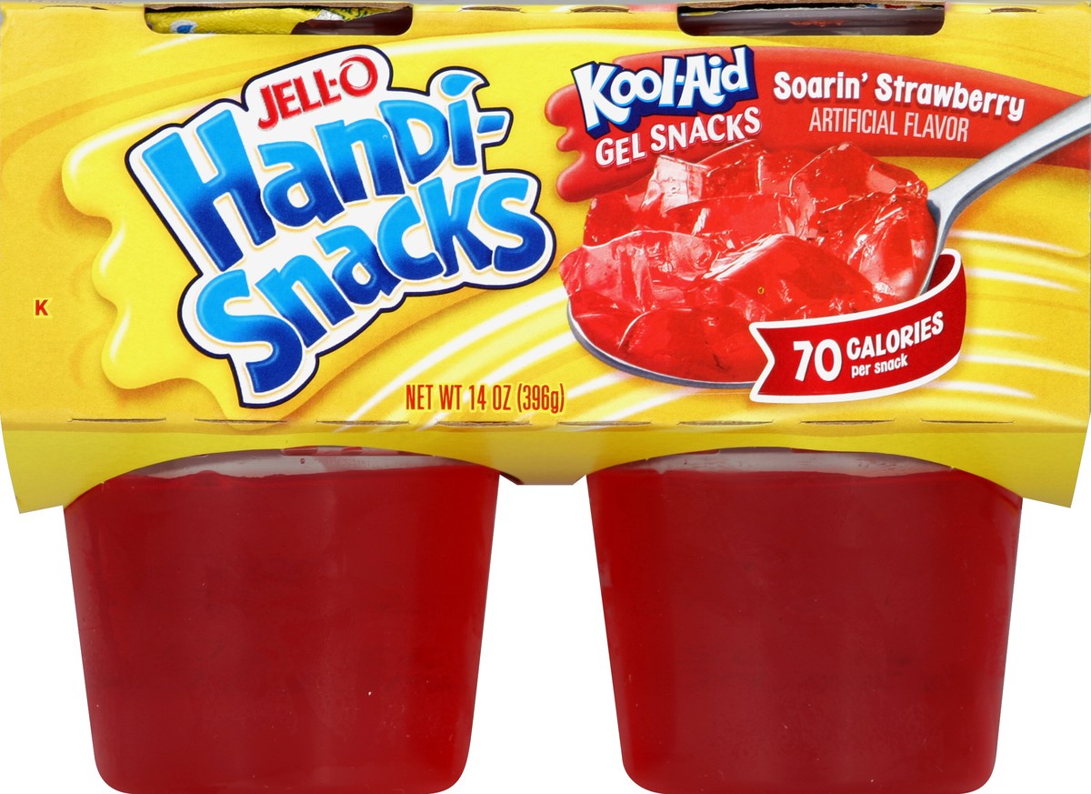 slide 5 of 7, Jell-O Gel Snacks, Kool-Aid, Soarin' Strawberry, 4 ct; 14 oz