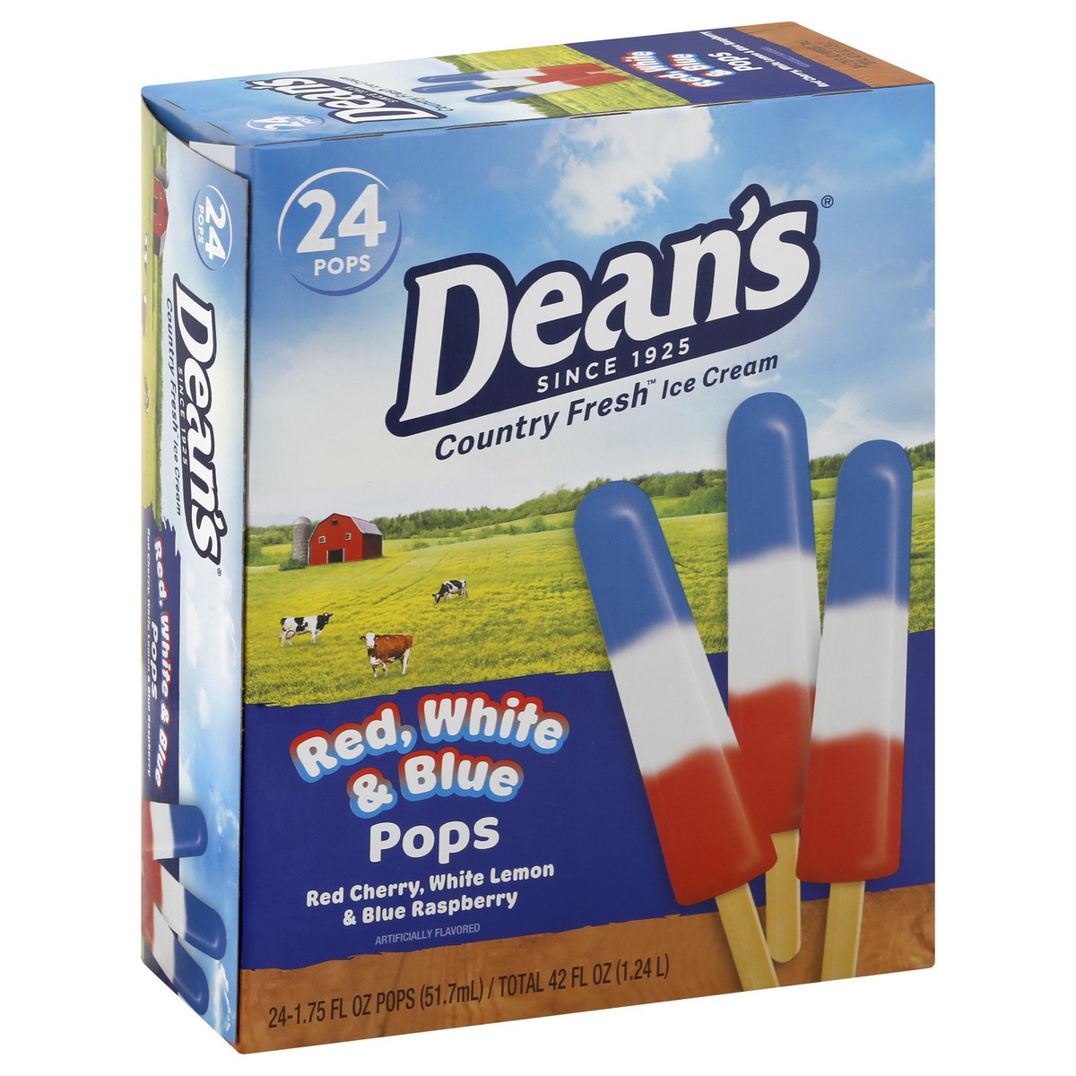 slide 9 of 9, Country Fresh Red Cherry, White Lemon & Blue Raspberry Pops 24 - 1.75 fl oz Packs, 24 ct