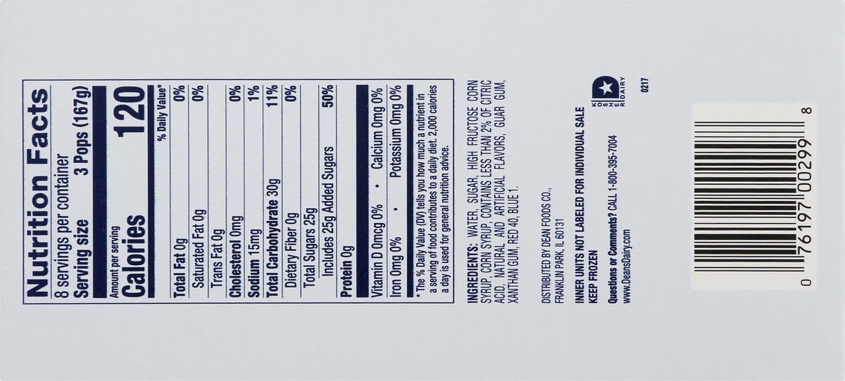 slide 4 of 9, Country Fresh Red Cherry, White Lemon & Blue Raspberry Pops 24 - 1.75 fl oz Packs, 24 ct
