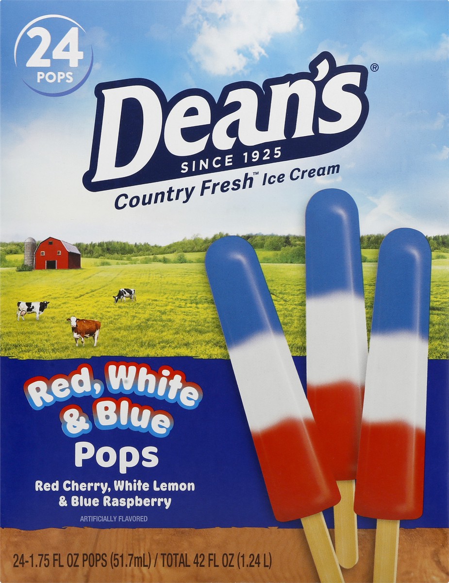 slide 3 of 9, Country Fresh Red Cherry, White Lemon & Blue Raspberry Pops 24 - 1.75 fl oz Packs, 24 ct