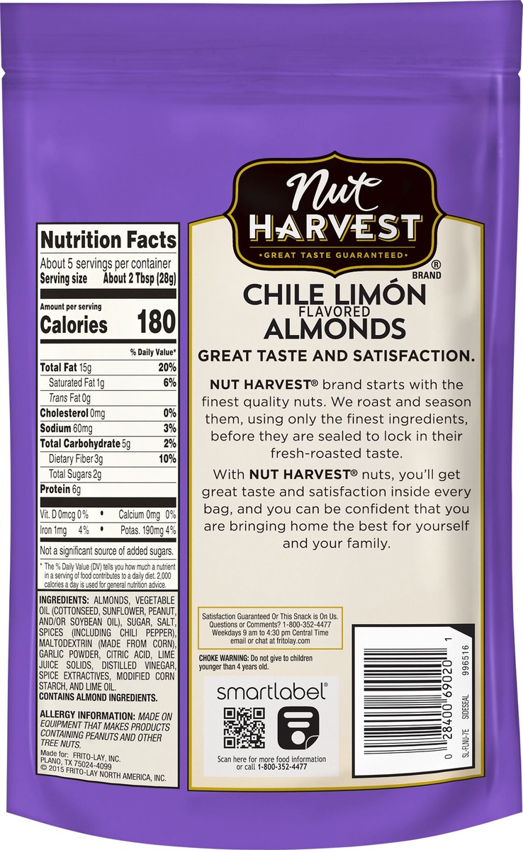 slide 5 of 8, Nut Harvest Almonds Chile Limon Flavored 4 3/4 Oz, 4.75 oz