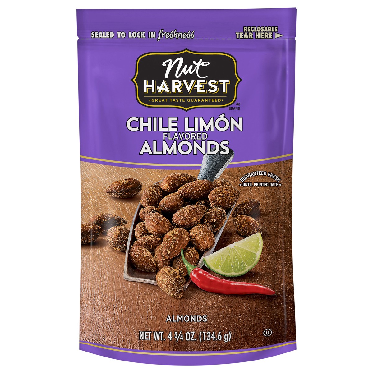 slide 6 of 8, Nut Harvest Almonds Chile Limon Flavored 4 3/4 Oz, 4.75 oz
