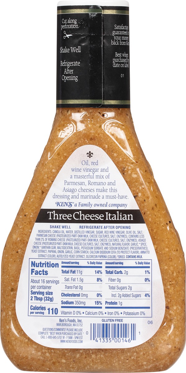 slide 7 of 12, Ken's Steak House Three Cheese Italian Dressing & Marinade 16 fl oz, 16 fl oz