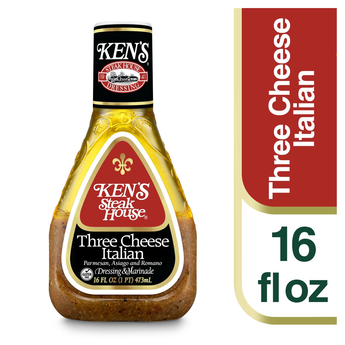 slide 1 of 12, Ken's Steak House Three Cheese Italian Salad Dressing 16 fl oz, 16 fl oz
