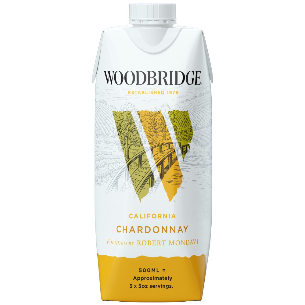 slide 1 of 7, Woodbridge by Robert Mondavi Chardonnay White Wine, 500 mL Box, 16.9 fl oz