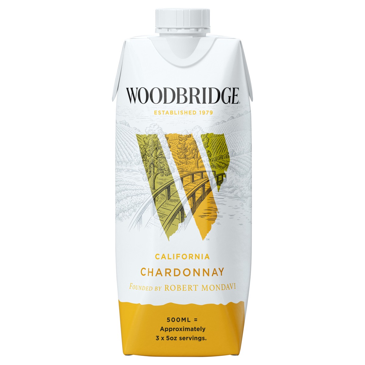 slide 1 of 7, Woodbridge by Robert Mondavi Chardonnay White Wine, 500 mL Box, 500 ml