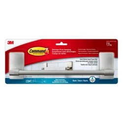 Command Damage-Free Hanging Satin Nickel Hand Towel Bar