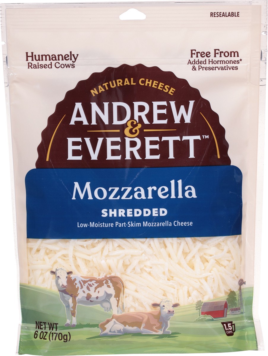 slide 11 of 13, Andrew & Everett Shredded Mozzarella Cheese 6 oz, 6 oz