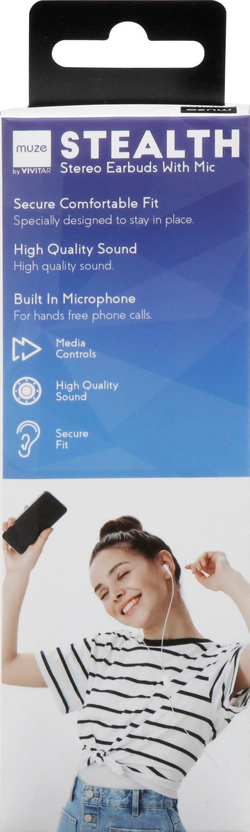 slide 6 of 9, Muze Stealth Stereo Earbuds with Mic 1 ea, 1 ea