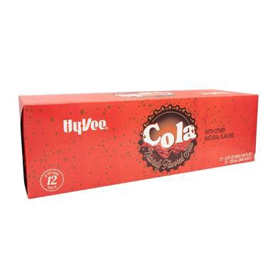 slide 1 of 1, Hy-Vee Cola 12pk, 12 fl oz
