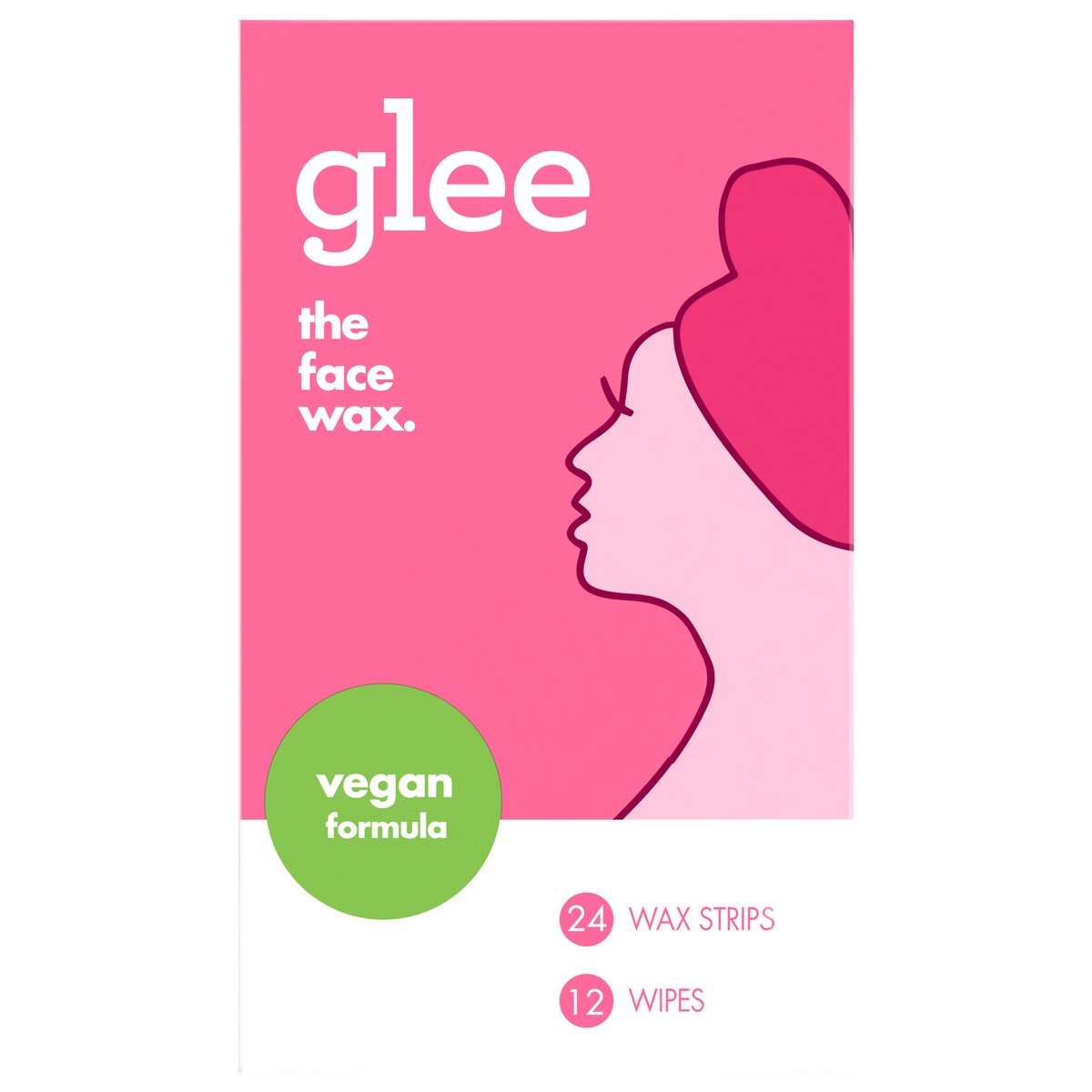 slide 1 of 2, Glee face wax hair removal strips for women raspberry scent 24 count, 24 ct