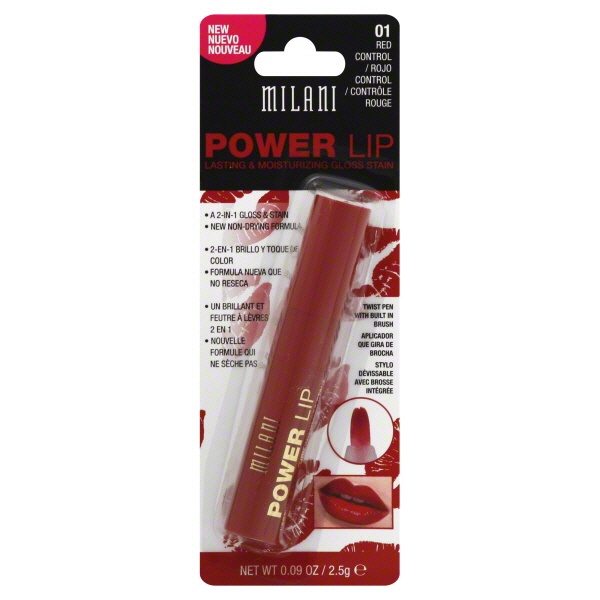 slide 1 of 1, Milani Power Lip Gloss Stain Red Control, 1 ct