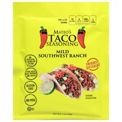 Mateo's Mild Southwest Ranch Taco Seasoning 1 oz